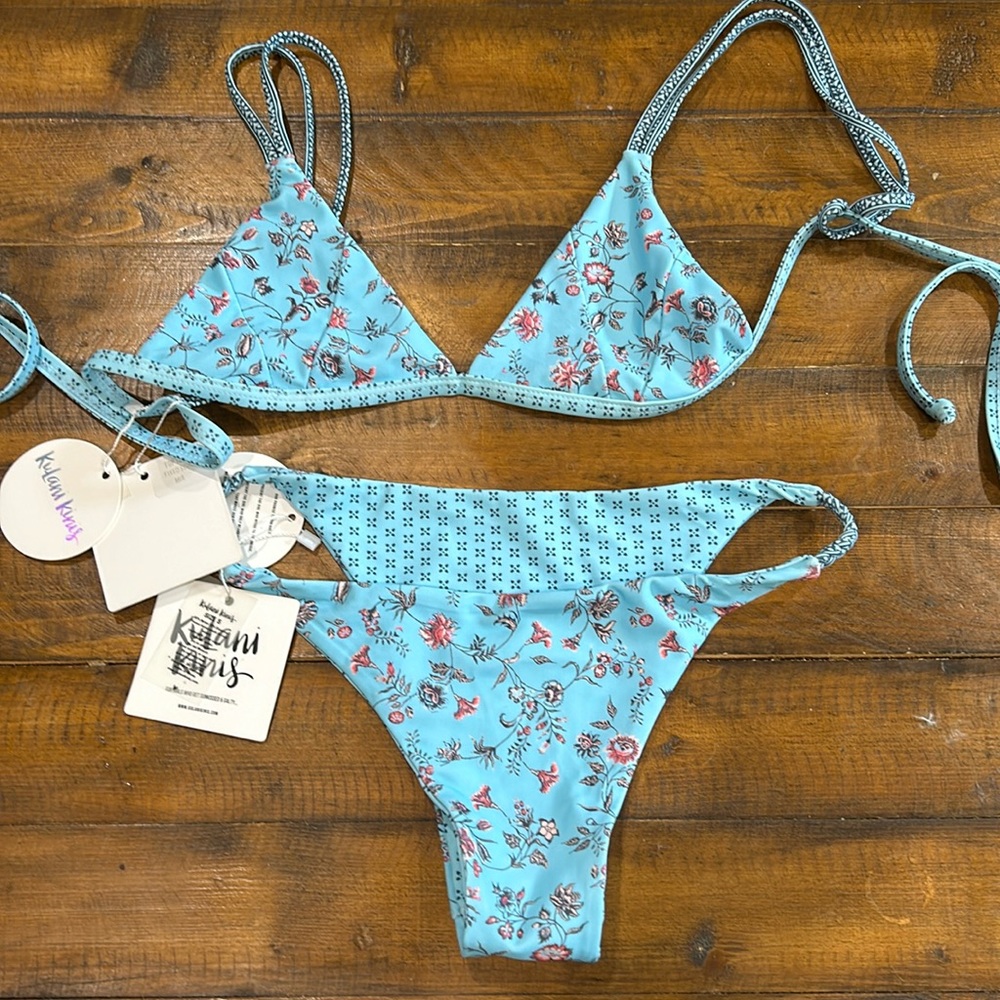 Blue floral Bikini